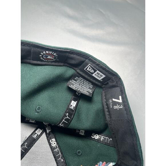 Oakland A's MLB NE "Groovy" 9xWorld Series Champs Fitted Hat Green Size 7 3/8 - Picture 9 of 10